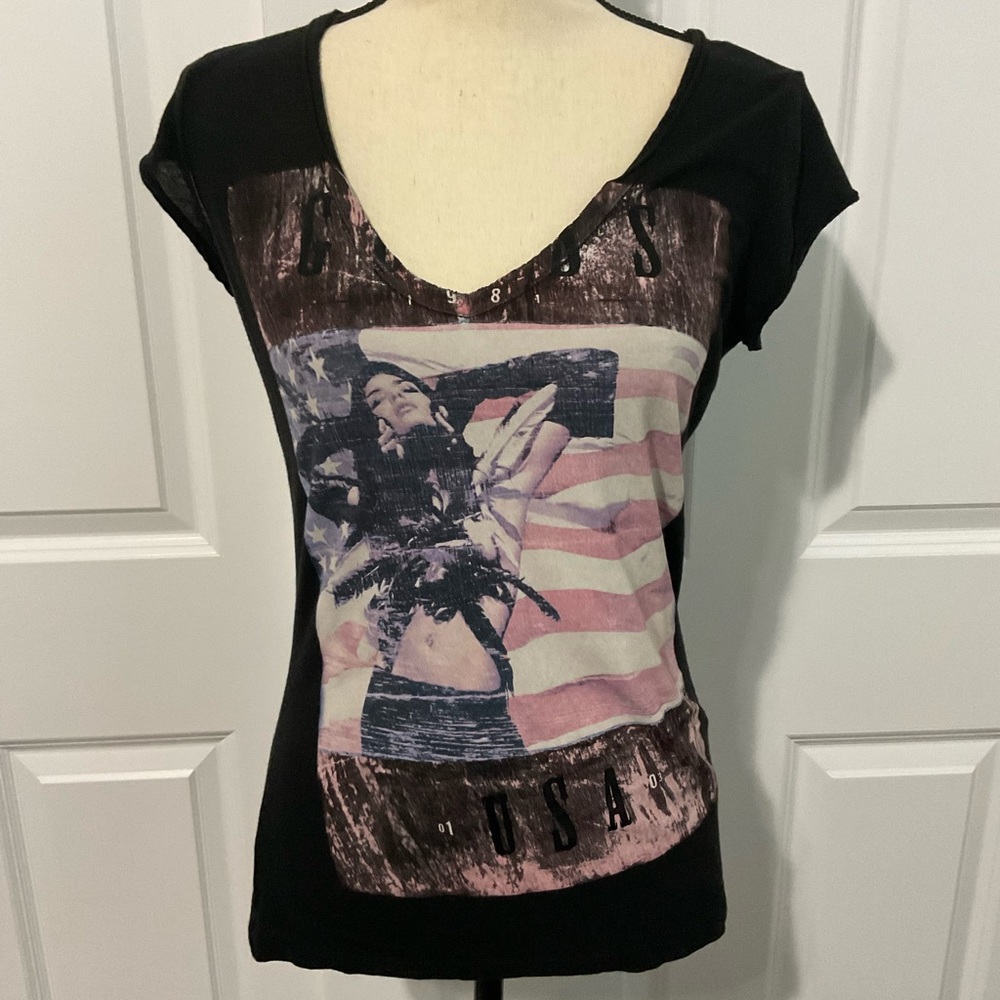 Guess La Unique Black Sheer Top Y2k Guess Usa